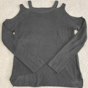 NEW Gray Open Shoulder Sweater-Size L